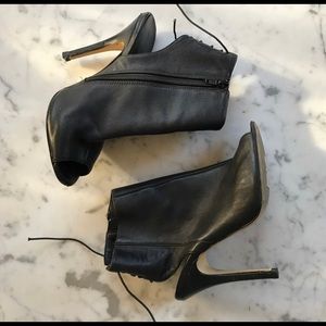 Chinese Laundry Black Lace-Up Booties